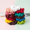 Pack of 18 Satin Silk Scrunchies for Women – Soft Elastic Hair Ties