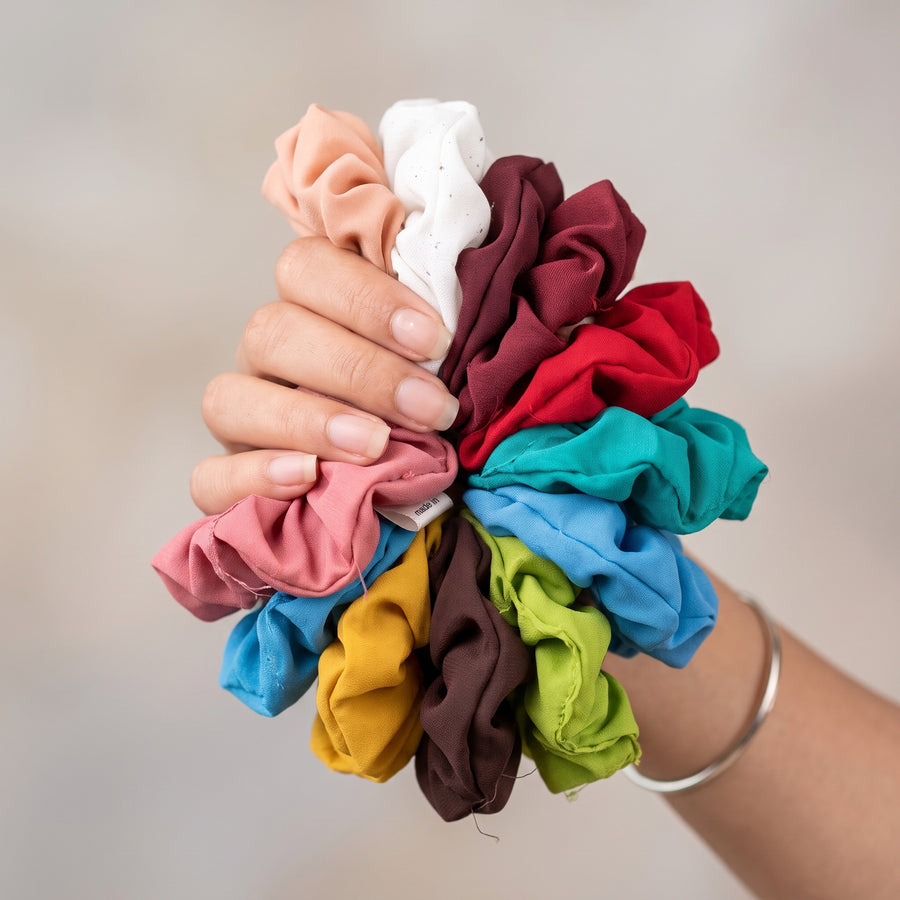 Pack of 18 Satin Silk Scrunchies for Women – Soft Elastic Hair Ties
