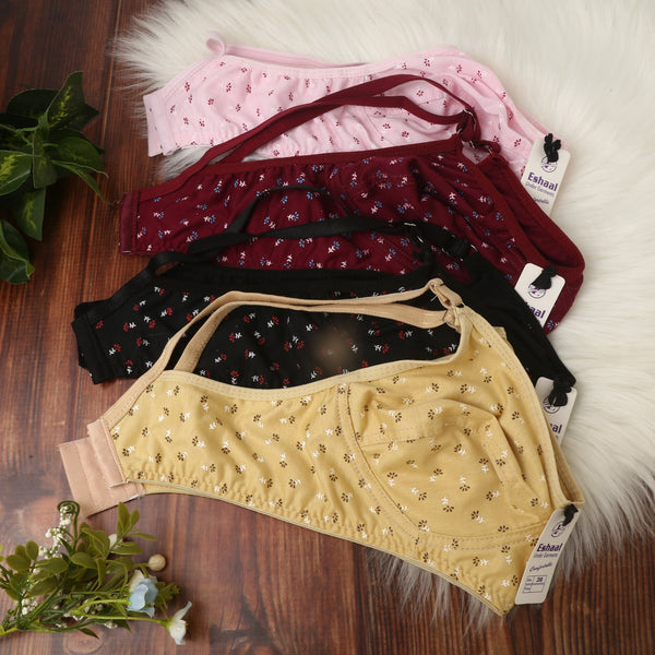 Pack of 4 Hosiery Banyan Fabric Bra